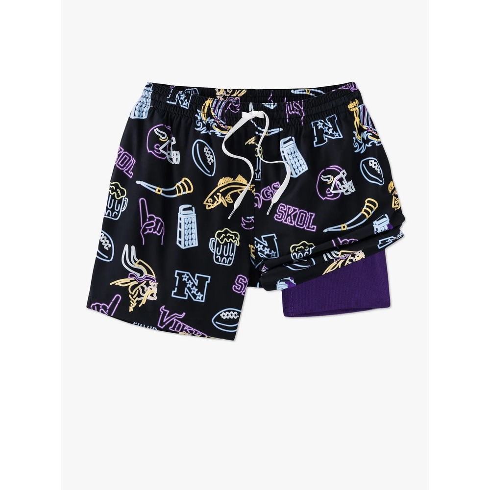 Chubbies NFL Minnesota Vikings Youth Swim Trunks Neon Skol Print Size YS 8/9